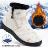 image:imageDUOYANGJIASHA Snow Boots for Women Winter Warm Ankle Booties Waterproof Comfortable Slip On Outdoor Fur Lined Lining Zipper Womens Snow BootsBeige