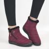 image:imageDUOYANGJIASHA Snow Boots for Women Winter Warm Ankle Booties Waterproof Comfortable Slip On Outdoor Fur Lined Lining Zipper Womens Snow BootsWinered