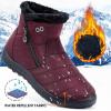 image:imageDUOYANGJIASHA Snow Boots for Women Winter Warm Ankle Booties Waterproof Comfortable Slip On Outdoor Fur Lined Lining Zipper Womens Snow BootsWinered