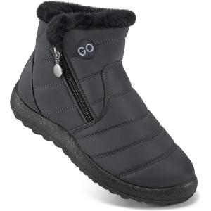 image:imageDUOYANGJIASHA Snow Boots for Women Winter Warm Ankle Booties Waterproof Comfortable Slip On Outdoor Fur Lined Lining Zipper Womens Snow BootsGrey