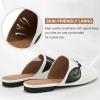 image:imageEcetana Mules for Women Flat Shoes Comfortable Dressy Slip on Slides Round Toe Breathable Backless Loafers White