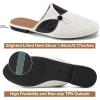 image:imageEcetana Mules for Women Flat Shoes Comfortable Dressy Slip on Slides Round Toe Breathable Backless Loafers White