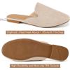 image:imageEcetana Mules for Women Flats Shoes Comfortable Slip On Casual Work Slides Round Toe Backless LoafersApricot