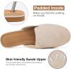 image:imageEcetana Mules for Women Flats Shoes Comfortable Slip On Casual Work Slides Round Toe Backless LoafersApricot
