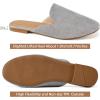 image:imageEcetana Mules for Women Flats Shoes Comfortable Slip On Casual Work Slides Round Toe Backless LoafersGrey