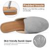 image:imageEcetana Mules for Women Flats Shoes Comfortable Slip On Casual Work Slides Round Toe Backless LoafersGrey