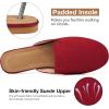 image:imageEcetana Mules for Women Flats Shoes Comfortable Slip On Casual Work Slides Round Toe Backless LoafersRed