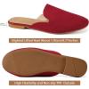 image:imageEcetana Mules for Women Flats Shoes Comfortable Slip On Casual Work Slides Round Toe Backless LoafersRed