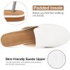 image:imageEcetana Mules for Women Flats Shoes Comfortable Slip On Casual Work Slides Round Toe Backless LoafersWhite