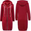 image:imageDUOYANGJIASHA Womens Hoodies Zip Up Sweatshirts Oversized 2026 Fashion Long Hooded Fall Winter Fleece Jackets with PocketsRed