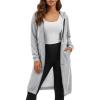 image:imageDUOYANGJIASHA Womens Hoodies Zip Up Sweatshirts Oversized 2026 Fashion Long Hooded Fall Winter Fleece Jackets with PocketsGrey