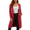 image:imageDUOYANGJIASHA Womens Hoodies Zip Up Sweatshirts Oversized 2026 Fashion Long Hooded Fall Winter Fleece Jackets with PocketsRed
