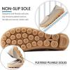 image:imageDUOYANGJIASHA Womens Comfortable Loafers Casual Round Toe Moccasins Wild Driving Flats Soft Walking Shoes Women Slip OnBeige