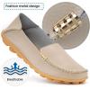 image:imageDUOYANGJIASHA Womens Comfortable Loafers Casual Round Toe Moccasins Wild Driving Flats Soft Walking Shoes Women Slip OnBeige