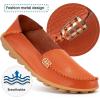 image:imageDUOYANGJIASHA Womens Comfortable Loafers Casual Round Toe Moccasins Wild Driving Flats Soft Walking Shoes Women Slip OnOrange