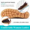 image:imageEcetana Loafers for Women Penny Shoes Comfortable Slip On Casual Womens Loafers Fashion Moccasins Lightweight Round Toe Driving Flats Boat ShoesCoffee
