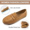 image:imageEcetana Women Loafers Comfortable Shoes Casual Slip on Penny Moccasins Flats for Walking Driving BusinessBrown