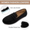image:imageEcetana Women Loafers Comfortable Shoes Casual Slip on Penny Moccasins Flats for Walking Driving BusinessSuedeblack