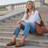 image:imageEcetana Women Loafers Comfortable Shoes Casual Slip on Penny Moccasins Flats for Walking Driving BusinessSuedebrown