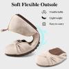 image:imageEcetana Womens Ballet Flats Shoes Dressy Round Toe Bowknot Slip Ons Comfortable Suede Foldable Loafers for Casual Work BusinessBeige