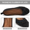image:imageEcetana Womens Ballet Flats Shoes Dressy Round Toe Bowknot Slip Ons Comfortable Suede Foldable Loafers for Casual Work BusinessBlack