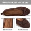 image:imageEcetana Womens Ballet Flats Shoes Dressy Round Toe Bowknot Slip Ons Comfortable Suede Foldable Loafers for Casual Work BusinessCoffee