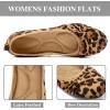 image:imageEcetana Womens Ballet Flats Shoes Dressy Round Toe Bowknot Slip Ons Comfortable Suede Foldable Loafers for Casual Work BusinessLeopard