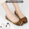 image:imageEcetana Womens Ballet Flats Shoes Dressy Round Toe Bowknot Slip Ons Comfortable Suede Foldable Loafers for Casual Work BusinessLeopard
