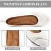 image:imageEcetana Womens Ballet Flats Shoes Dressy Round Toe Bowknot Slip Ons Comfortable Suede Foldable Loafers for Casual Work BusinessWhite