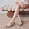 image:imageEcetana Womens Dressy Wedge Sandals Comfortable Summer Flip Flops Massaging Footbed Platform Thong Sandals for Casual WalkingBeige