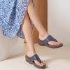 image:imageEcetana Womens Dressy Wedge Sandals Comfortable Summer Flip Flops Massaging Footbed Platform Thong Sandals for Casual WalkingBlue