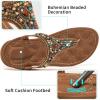 image:imageEcetana Womens Flats Sandals Dressy Comfortable Beach Summer Sandals 2026 Bohemian Strappy Walking Casual ShoesBrown