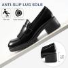 image:imageEcetana Womens Loafers Platform Chunky Penny Lug Sole Comfort Slip on Casual Fashion Business Work ShoesBlack