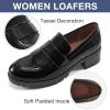 image:imageEcetana Womens Loafers Platform Chunky Penny Lug Sole Comfort Slip on Casual Fashion Business Work ShoesBlack