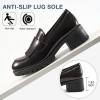 image:imageEcetana Womens Loafers Platform Chunky Penny Lug Sole Comfort Slip on Casual Fashion Business Work ShoesCoffee