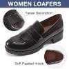image:imageEcetana Womens Loafers Platform Chunky Penny Lug Sole Comfort Slip on Casual Fashion Business Work ShoesCoffee
