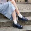image:imageEcetana Womens Loafers Platform Chunky Penny Lug Sole Comfort Slip on Casual Fashion Business Work ShoesDark Blue