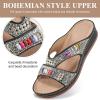 image:imageEcetana Womens Sandals Wedge Slides Dressy Summer Rhinestone Beaded Bohemian Platform Comfortable Casual ShoesBlack