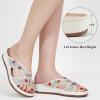 image:imageEcetana Womens Sandals Wedge Slides Dressy Summer Rhinestone Beaded Bohemian Platform Comfortable Casual ShoesWhite
