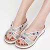image:imageEcetana Womens Sandals Wedge Slides Dressy Summer Rhinestone Beaded Bohemian Platform Comfortable Casual ShoesWhite
