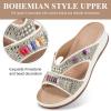 image:imageEcetana Womens Sandals Wedge Slides Dressy Summer Rhinestone Beaded Bohemian Platform Comfortable Casual ShoesWhite