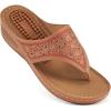 image:imageEcetana Womens Dressy Wedge Sandals Comfortable Summer Flip Flops Massaging Footbed Platform Thong Sandals for Casual WalkingBrown