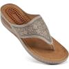 image:imageEcetana Womens Dressy Wedge Sandals Comfortable Summer Flip Flops Massaging Footbed Platform Thong Sandals for Casual WalkingGrey
