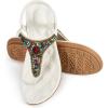 image:imageEcetana Womens Flats Sandals Dressy Comfortable Beach Summer Sandals 2026 Bohemian Strappy Walking Casual ShoesWhite