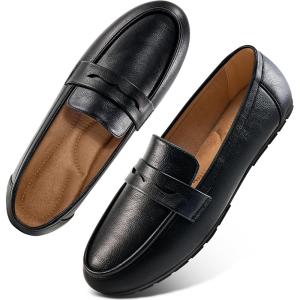 image:imageEcetana Women Loafers Comfortable Shoes Casual Slip on Penny Moccasins Flats for Walking Driving BusinessBlack