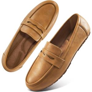 image:imageEcetana Women Loafers Comfortable Shoes Casual Slip on Penny Moccasins Flats for Walking Driving BusinessBrown