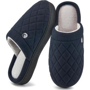 image:imageEcetana Womens amp Mens Memory Foam Bedroom Slippers  Comfortable Fuzzy IndoorOutdoor House Shoes