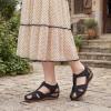 image:imageDUOYANGJIASHA Womens Closed Toe Sandals Dressy Summer 2026 Fisherman Flat Sandals Ankle Strap Comfortable Causal Wedge ShoesBlack