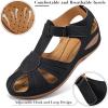 image:imageDUOYANGJIASHA Womens Closed Toe Sandals Dressy Summer 2026 Fisherman Flat Sandals Ankle Strap Comfortable Causal Wedge ShoesBlack