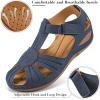 image:imageDUOYANGJIASHA Womens Closed Toe Sandals Dressy Summer 2026 Fisherman Flat Sandals Ankle Strap Comfortable Causal Wedge ShoesBlue